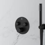 Mariner Eden round thermostat for 2 outlets, round matt black